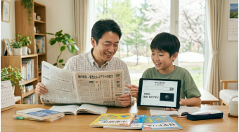 よみもの「紙の新聞 vs デジタルニュース、子どもの学力を伸ばすのはどっち？」の見出し画像です