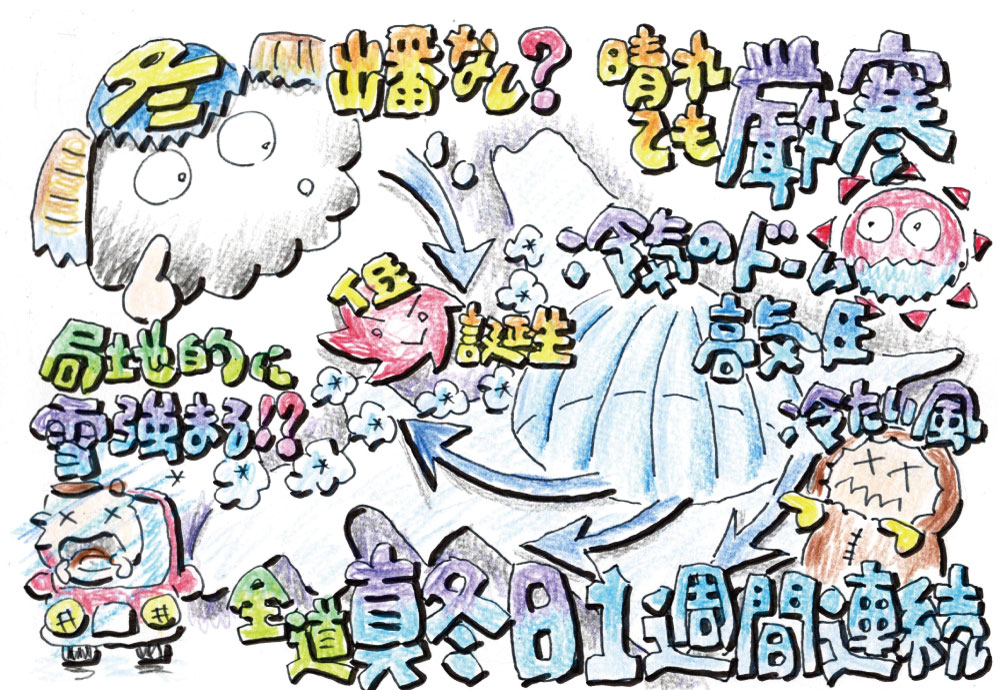 厳寒続く!冷気のドームが生み出す雪雲