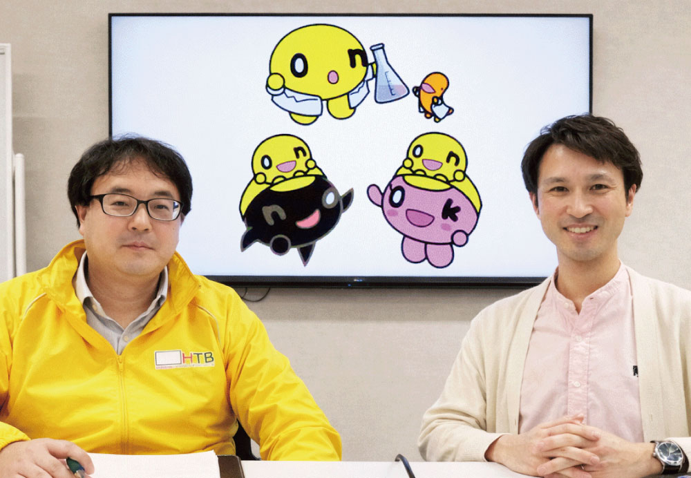 編成部の須藤有基さん（左）と営業推進部の山上暢さん