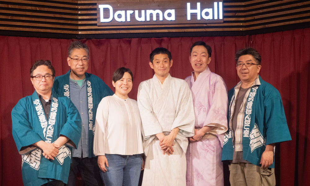 左から金山さん、住出さん、花ごめさん、花いちさん、こん太さん、福井さん。